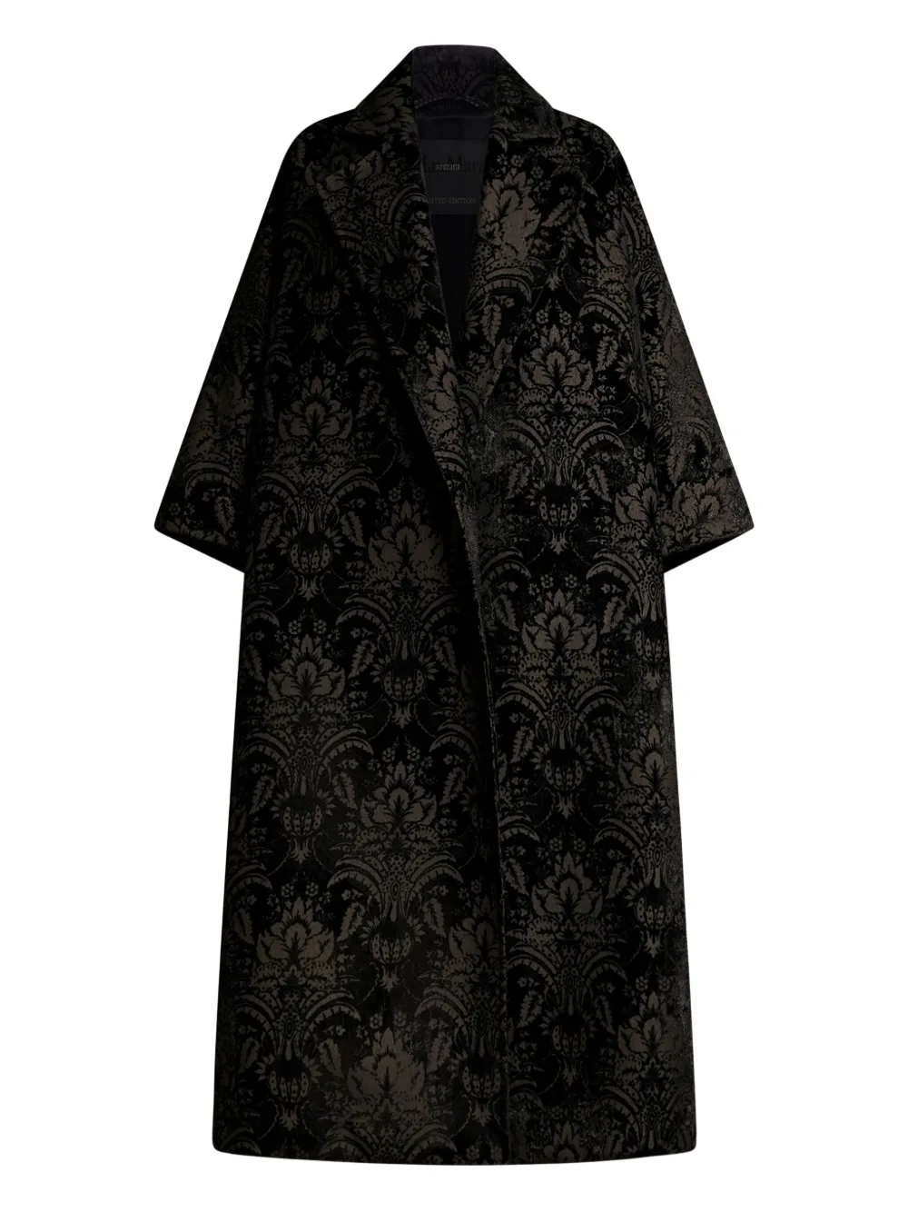 Max Mara damask-patterned cape coat | Black | Image 1