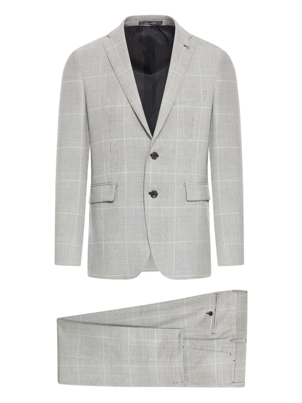 Tagliatore check-pattern suit - グレー Tagliatore check-pattern suit - グレー