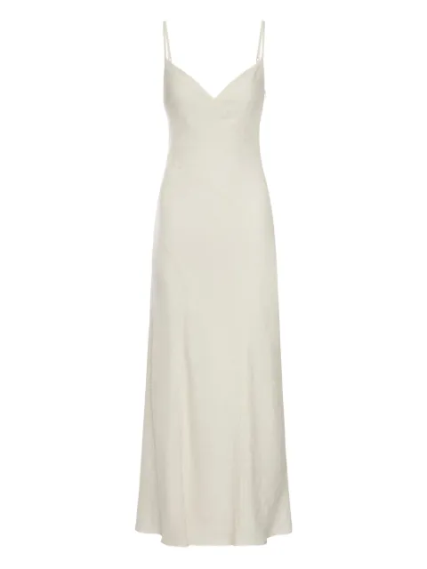 120% Lino vestido con tirantes finos