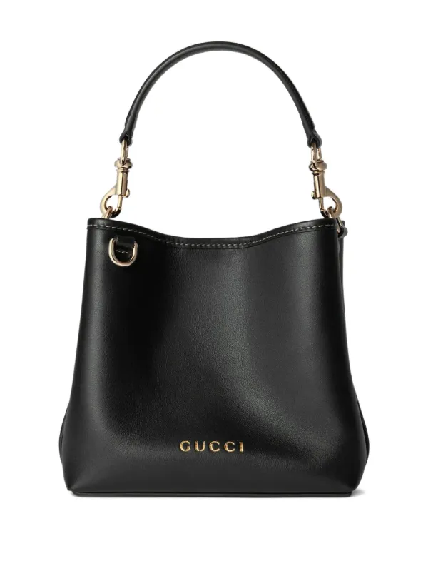 【送料無料】GGエンブレムミニ バケットバッグ ブラック Gucci ミニGGエンブレム バケットバッグ | ブラック | FARFETCH JP