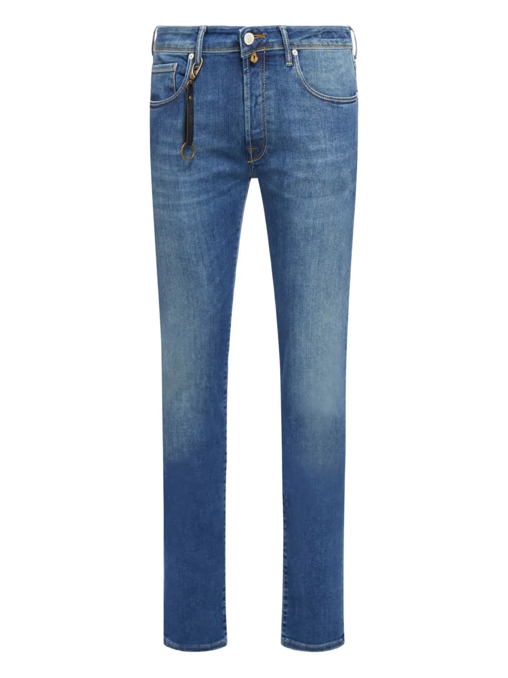 pendant-detail straight-leg jeans