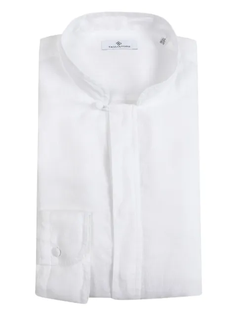 Tagliatore mandarin-collar linen shirt