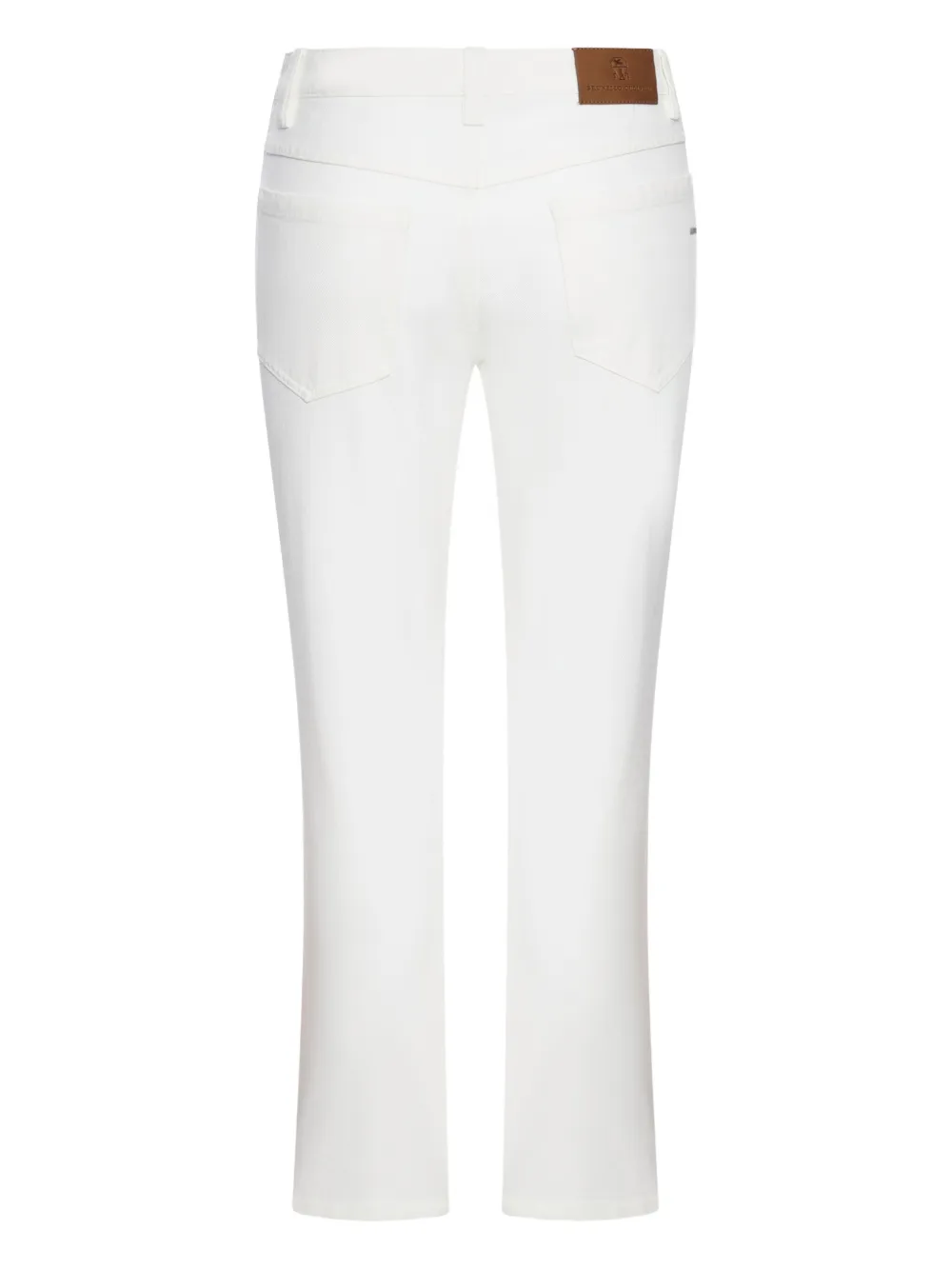 Brunello Cucinelli logo-patch jeans - Wit
