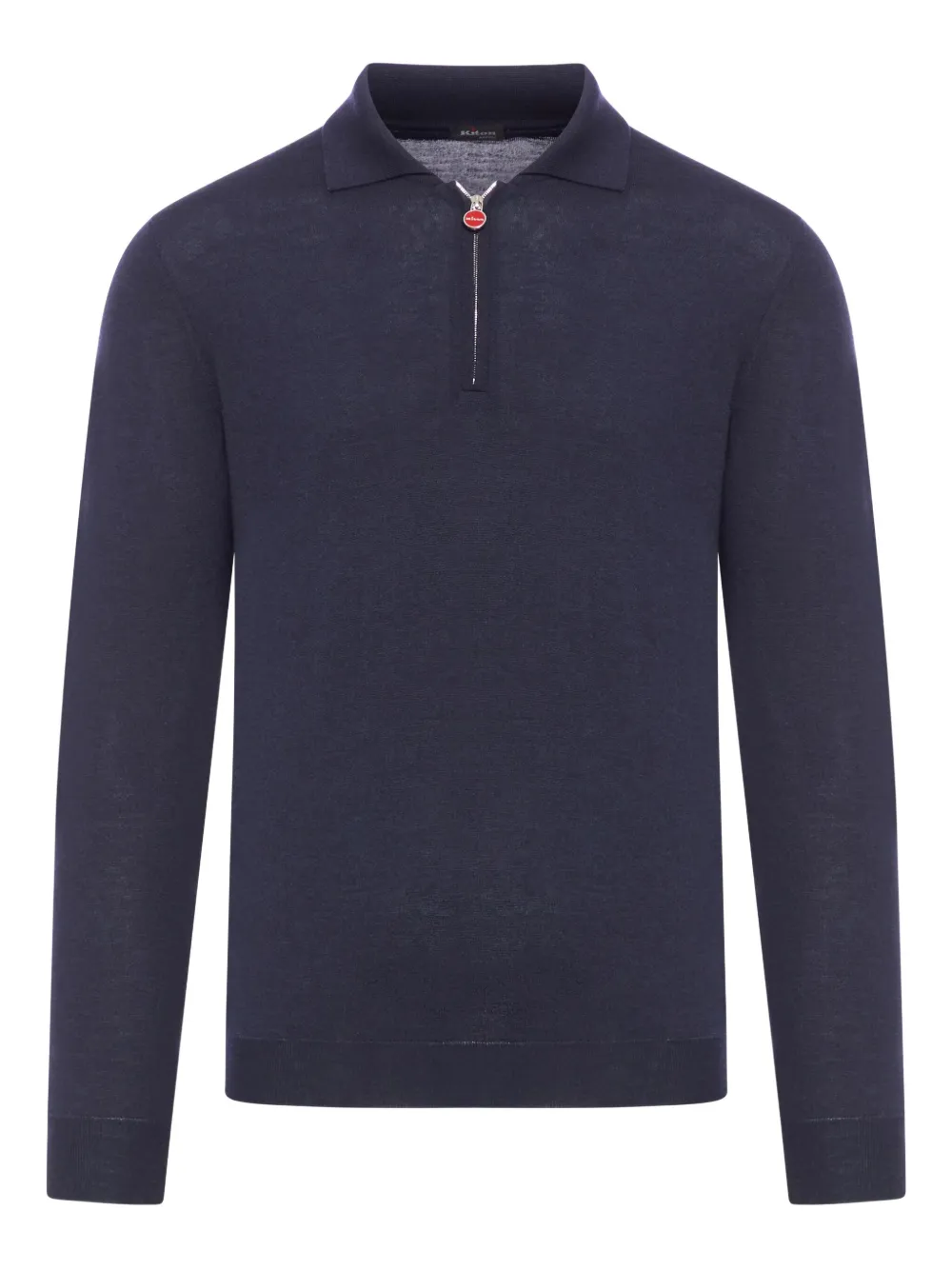 KITON ZIP-NECK LONG-SLEEVE POLO SHIRT 