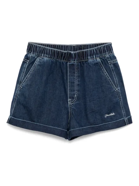 CHOCOOLATE logo-embroidered shorts