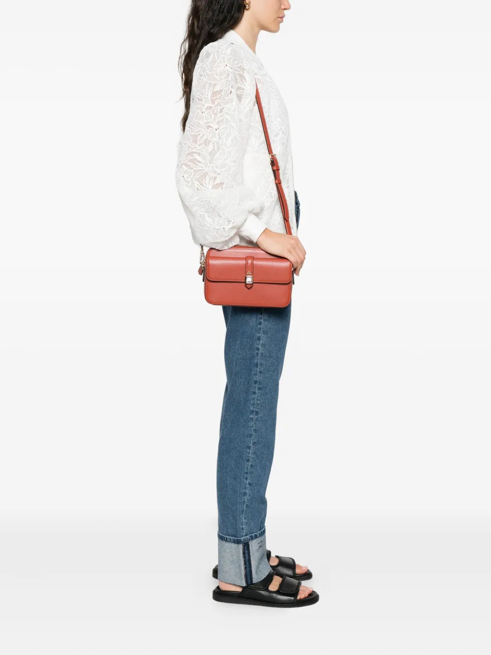 Karl Lagerfeld K Autograph crossbodytas met hangslot Rood