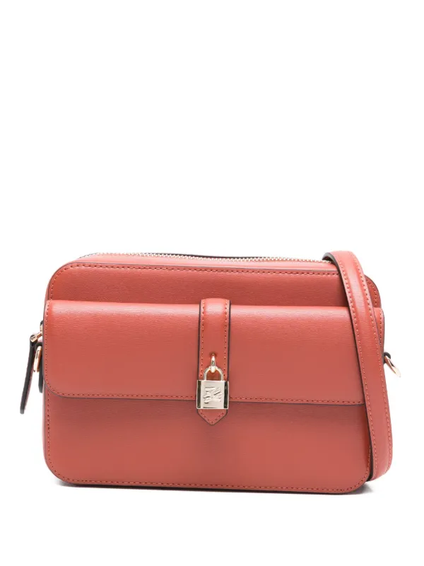 Karl Lagerfeld K/Autograph Padlock Flap Cross Body Bag Red