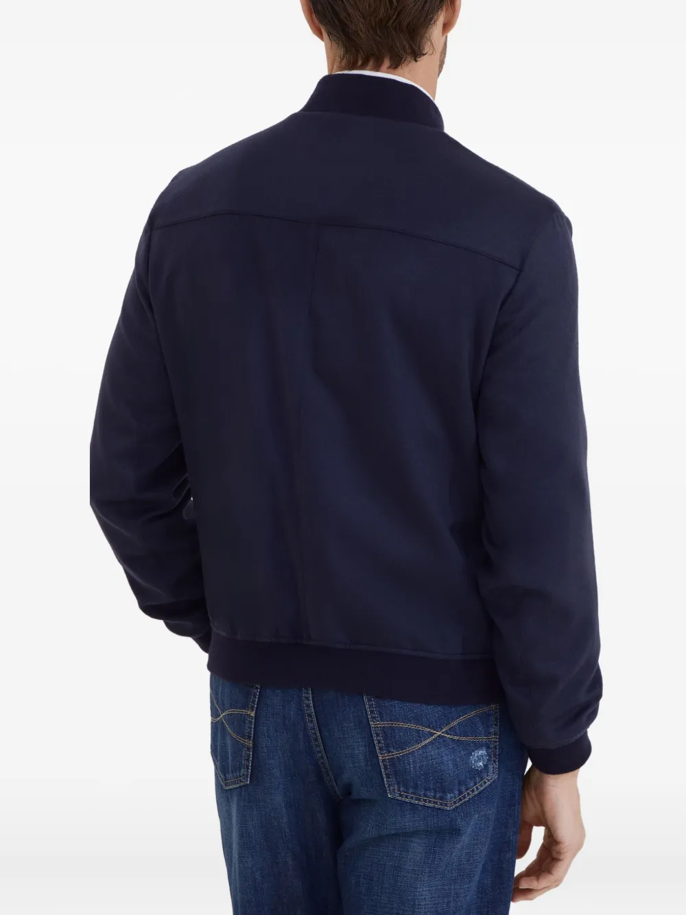 Brunello Cucinelli Wool And Cashmere Blend Cardigan In Blue