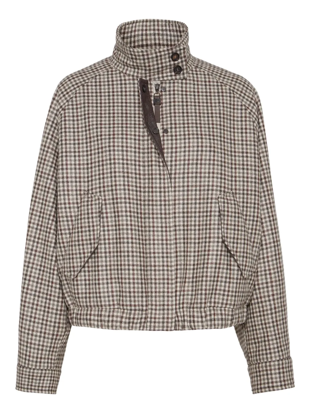 Brunello Cucinelli checked flannel jacket | Neutrals | Image 1