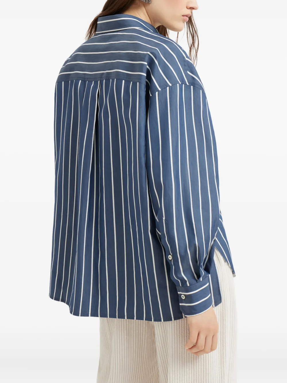 Brunello Cucinelli Gestreept blouse Blauw