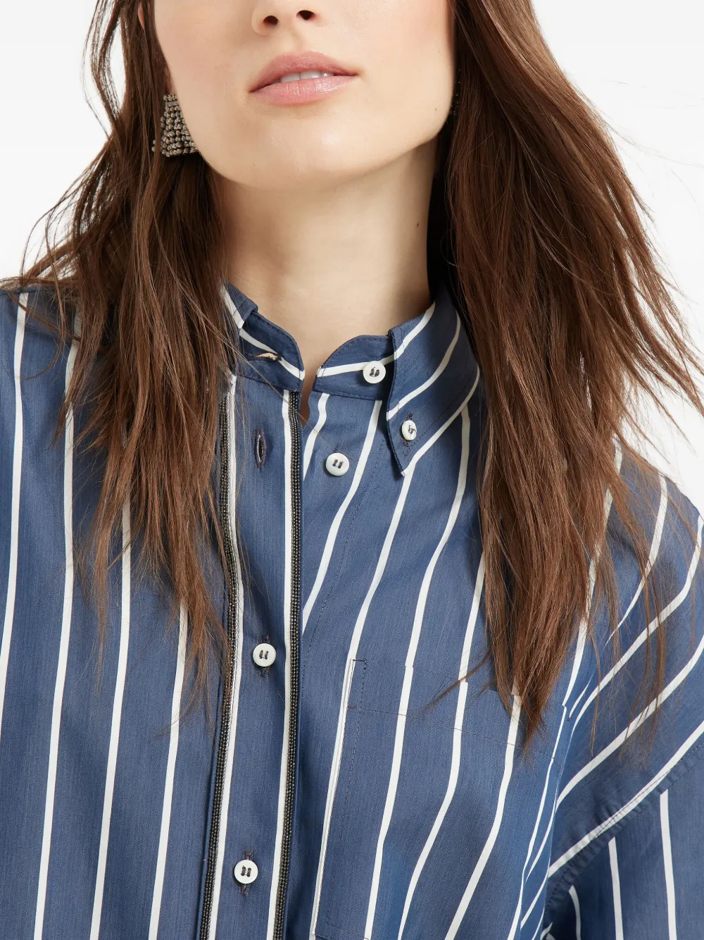 Brunello Cucinelli Gestreept blouse Blauw
