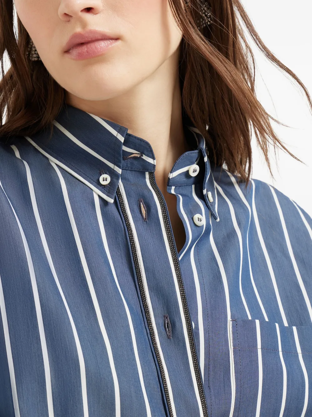 Brunello Cucinelli Gestreept blouse Blauw