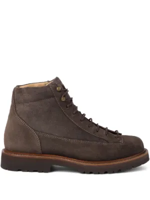 Brunello Cucinelli レースアップ レザーブーツ | ブラウン | FARFETCH JP