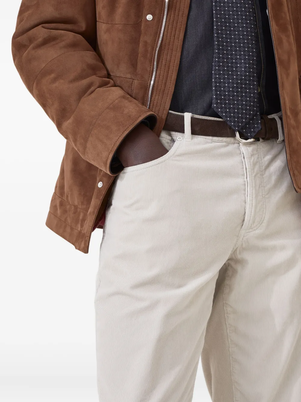 Brunello Cucinelli Ribfluwelen broek Beige
