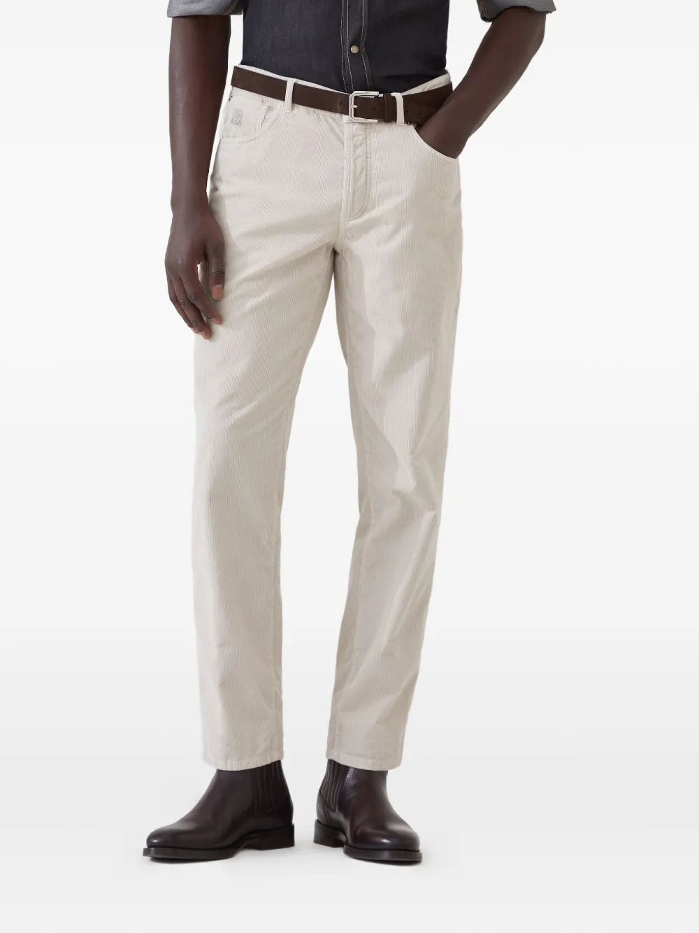 Brunello Cucinelli Ribfluwelen broek Beige