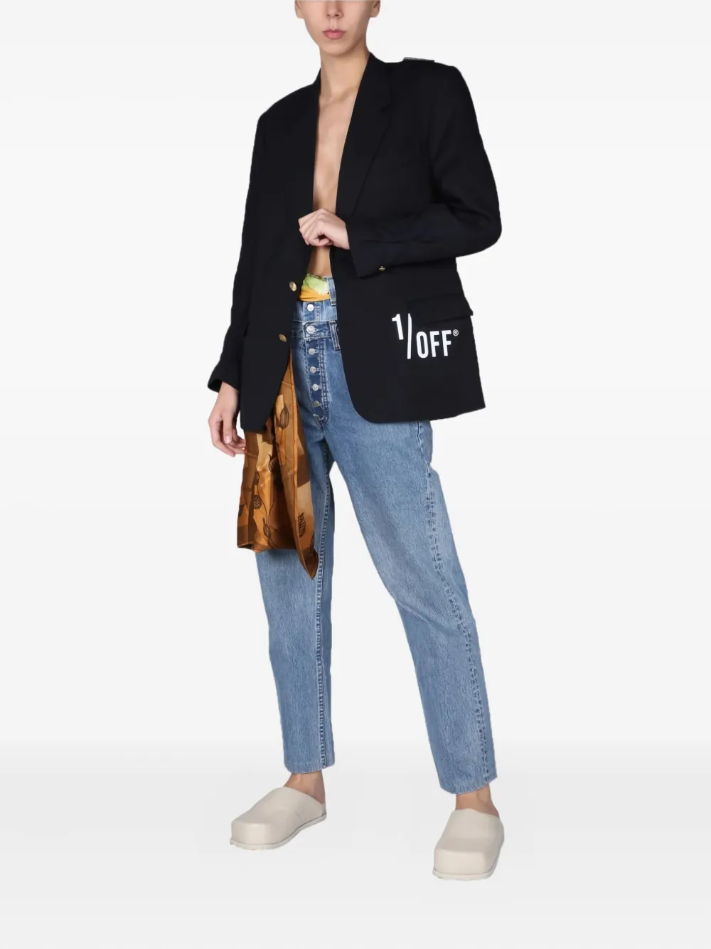 Buttoned Denim Jeans