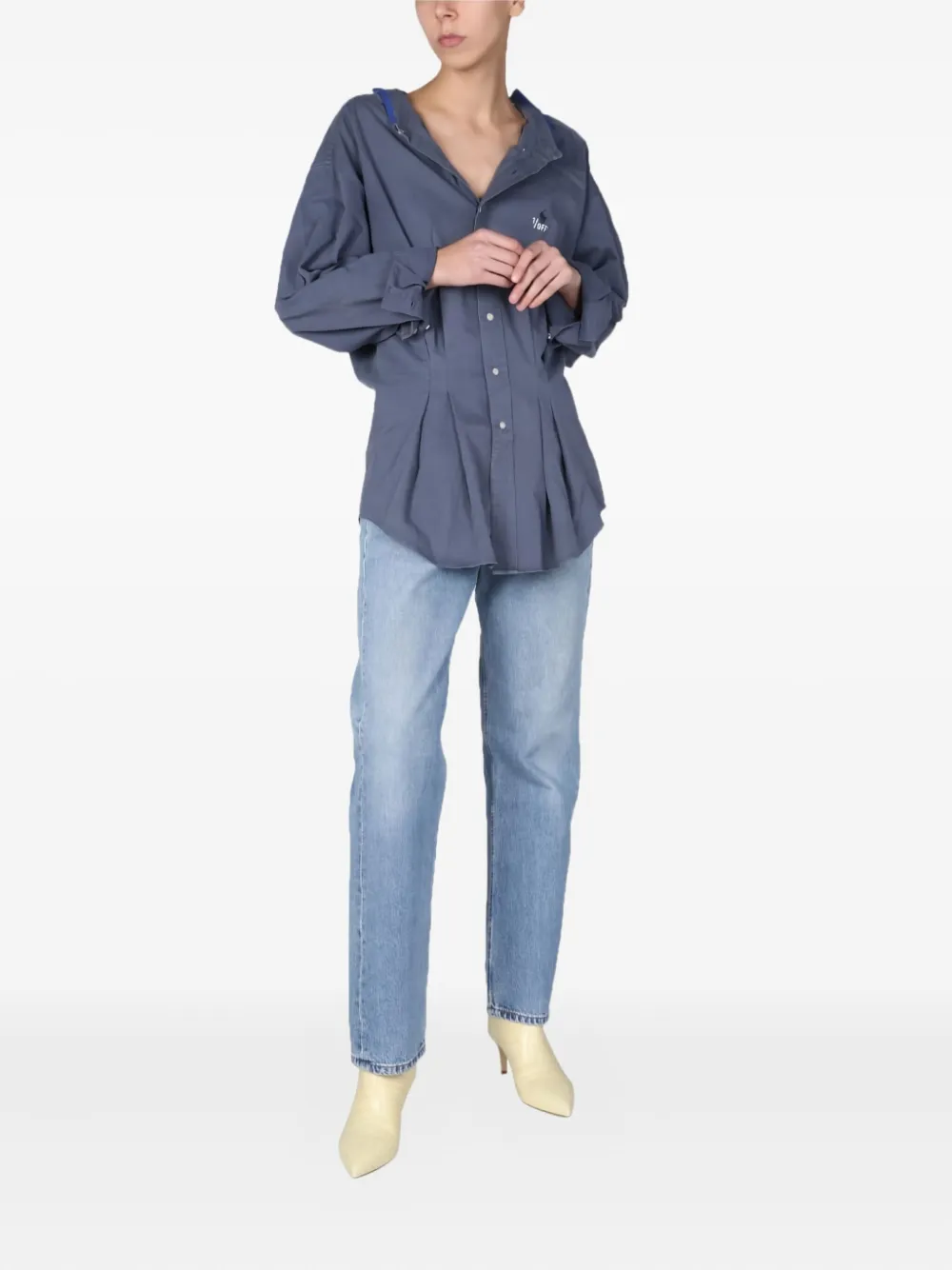 1/OFF pleated shirt - Blauw