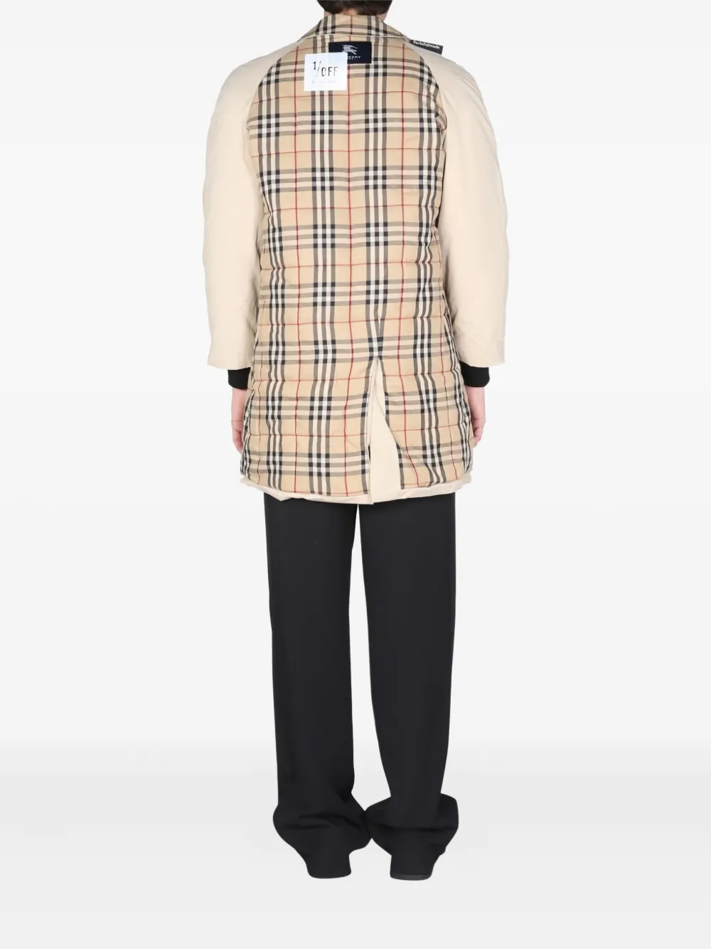 1/off Check Pattern Coat In Neutral