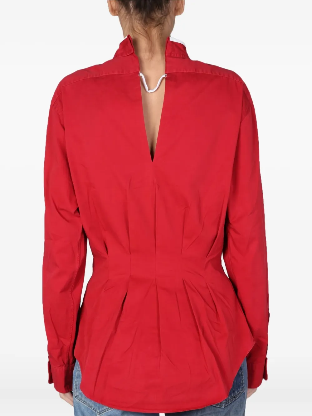 1 OFF Plooirok met knopen Rood