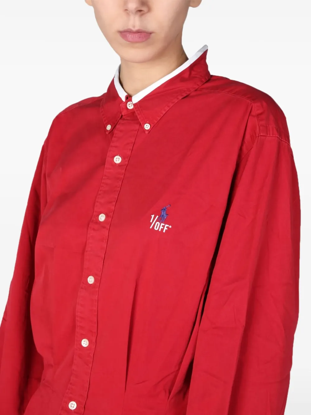 1 OFF Plooirok met knopen Rood