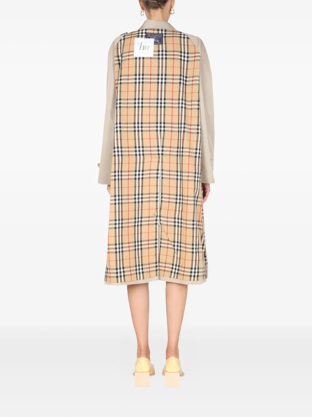 1/off Check Pattern Coat In Neutral