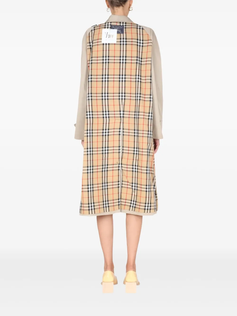  1/off Check Pattern Coat - Neutrals 