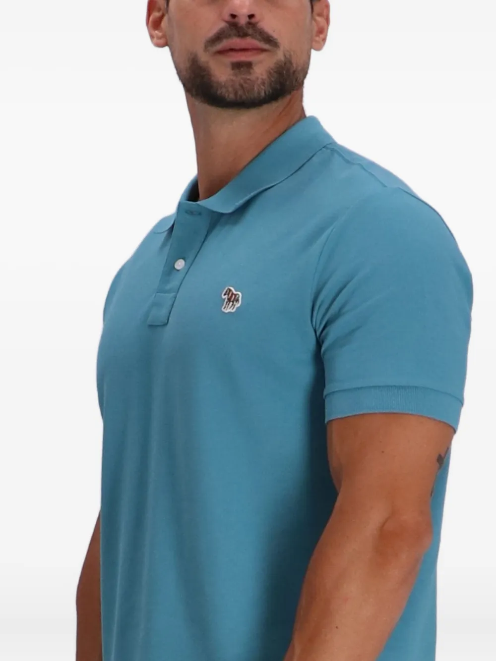 Paul Smith Poloshirt met zebrapatch Blauw