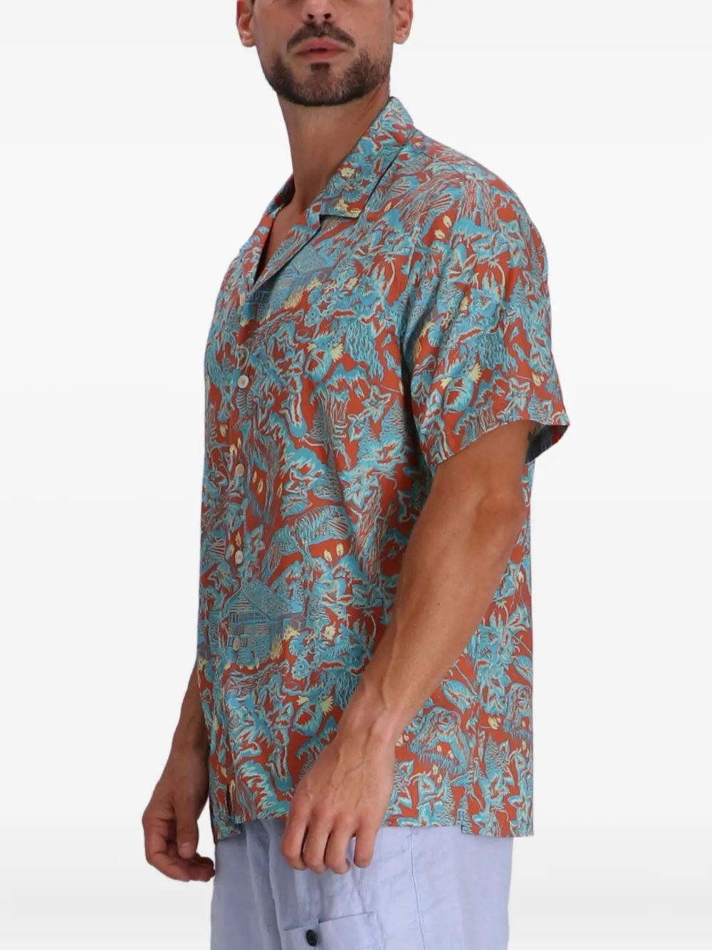 Paul Smith graphic-print shirt Blauw