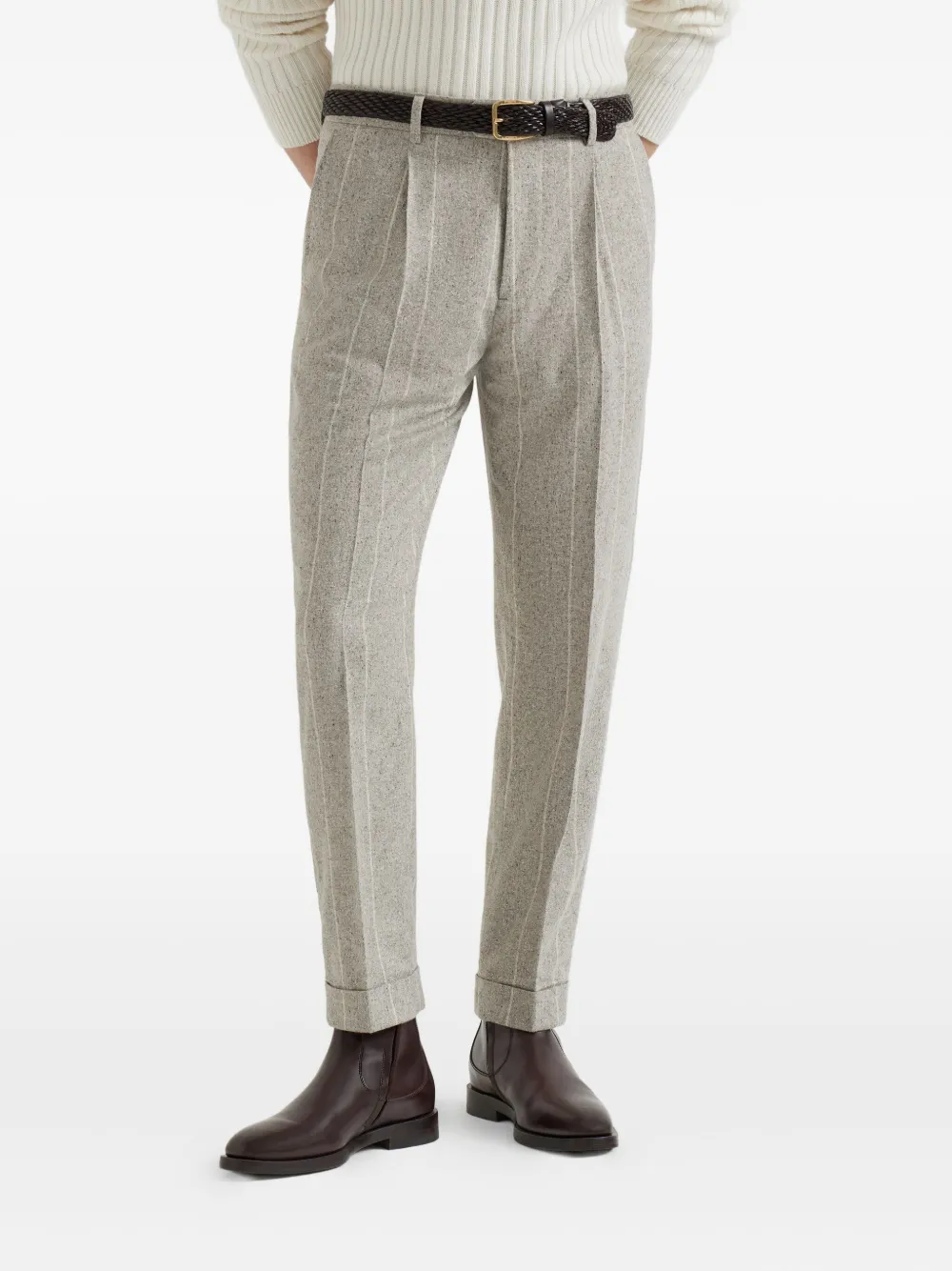 Brunello Cucinelli Gestreepte broek Beige