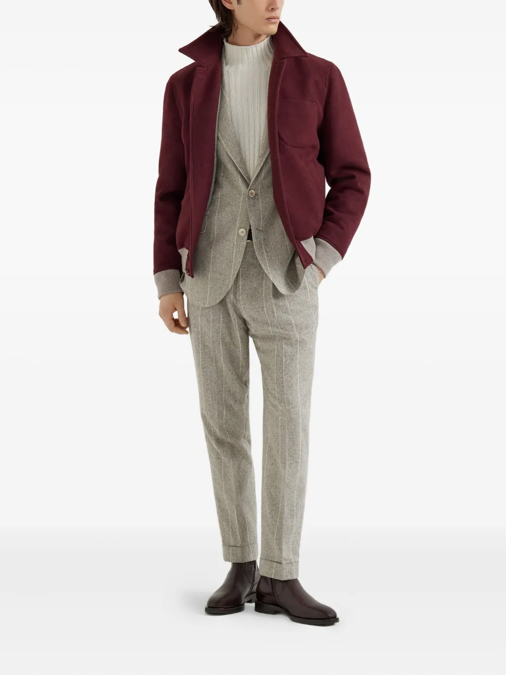 Brunello Cucinelli pantalon à rayures | Pantalons droits | Image 2