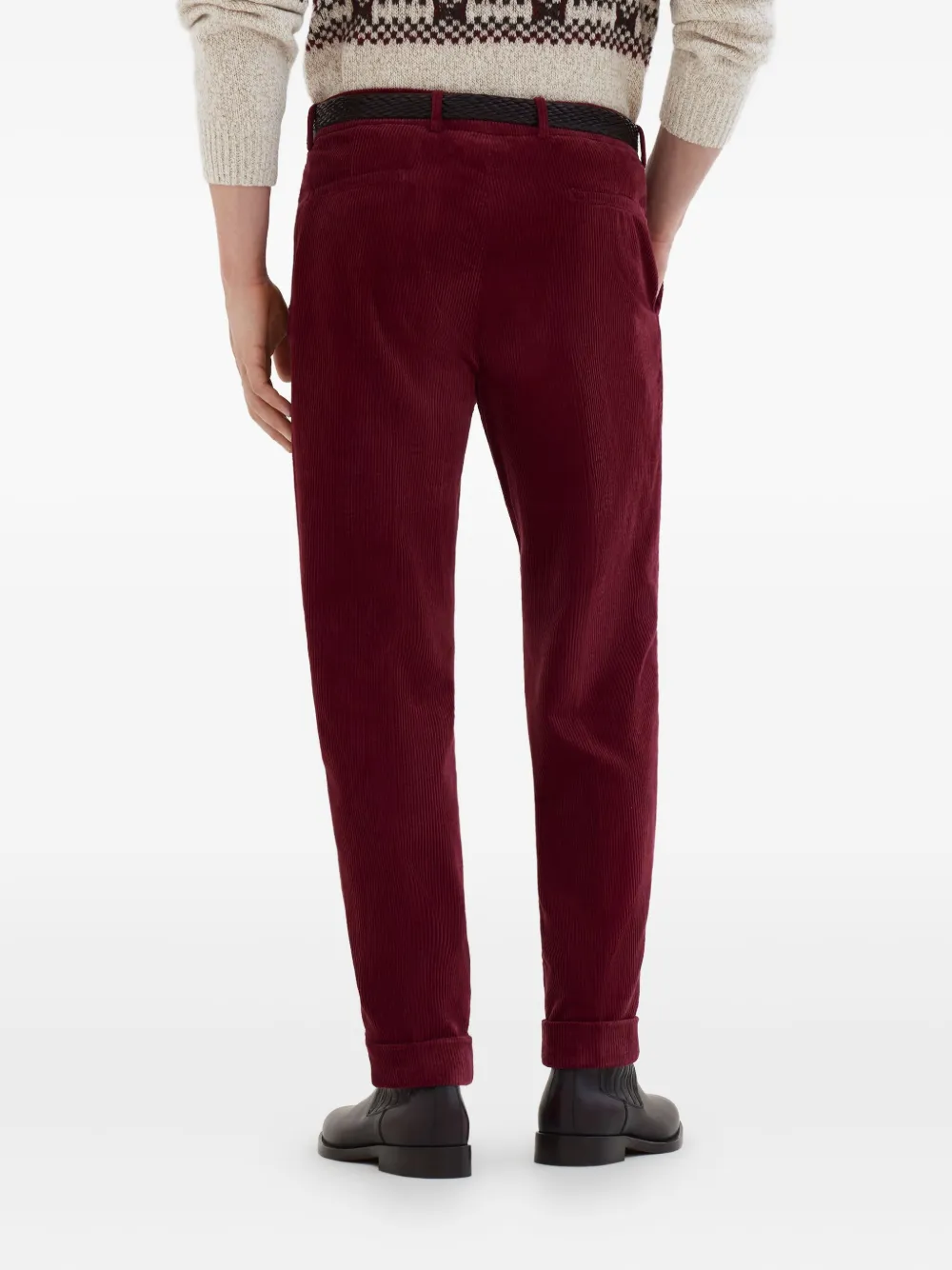 Brunello Cucinelli Plooibroek met toelopende pijpen Rood
