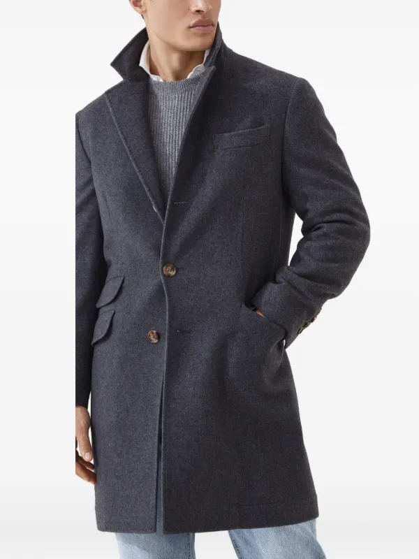BRUNELLO CUCINELLI カシミヤビーバー キャバンコート グレー Brunello Cucinelli カシミア コート | グレー | FARFETCH JP