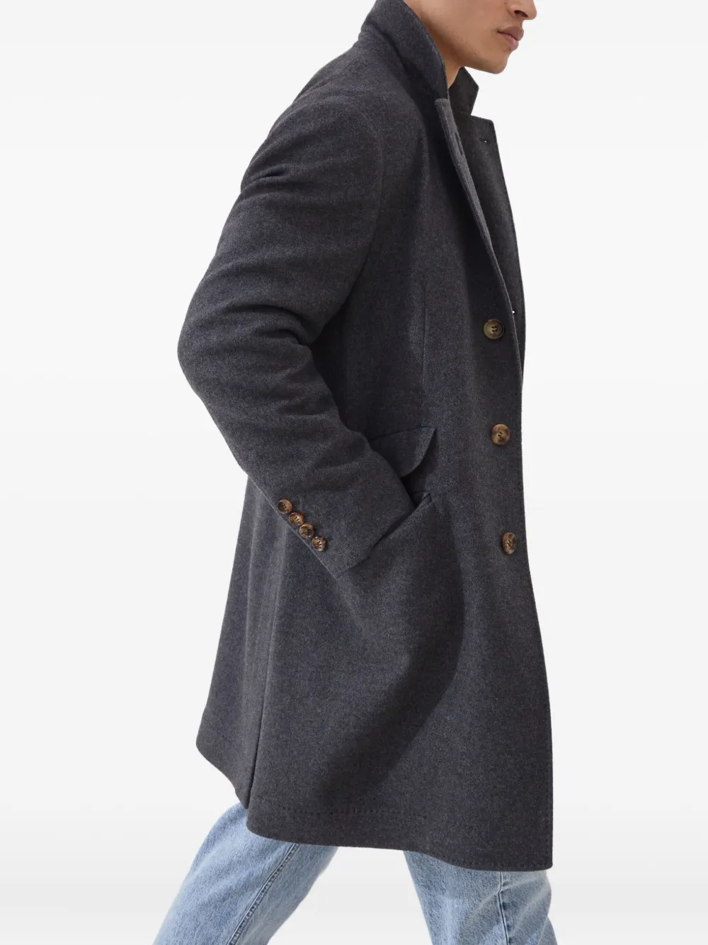 Brunello Cucinelli Kasjmier jas Grijs