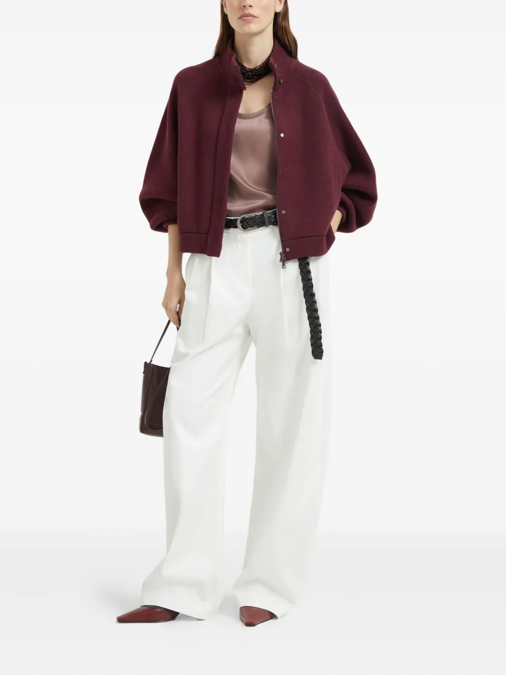 Brunello Cucinelli Satijnen top - Bruin