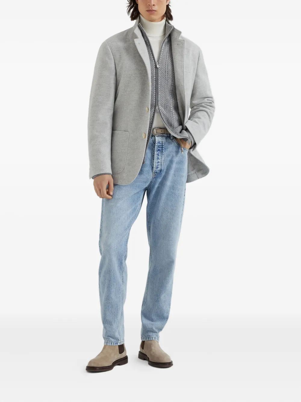 Brunello Cucinelli herringbone-pattern cardigan | Cardigans | Image 2