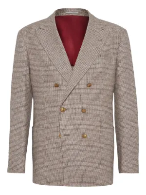 Brunello Cucinelli チェック シングルジャケット | ホワイト