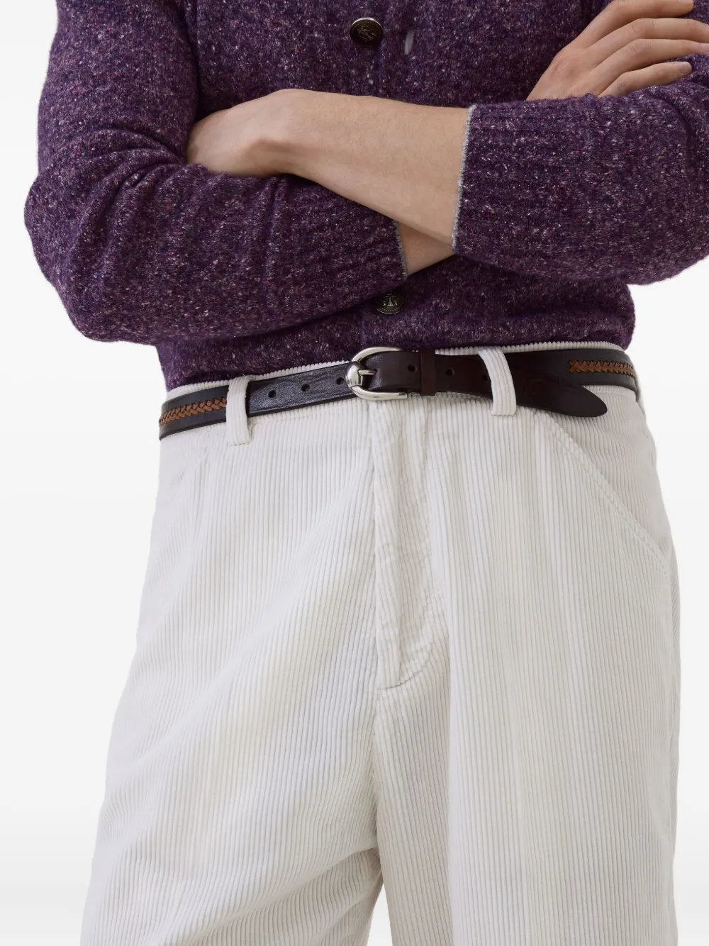 Brunello Cucinelli Plooibroek met toelopende pijpen Wit