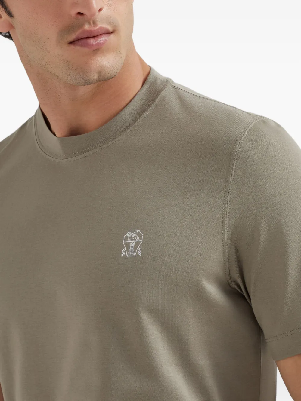 Brunello Cucinelli T-shirt met logoprint Groen