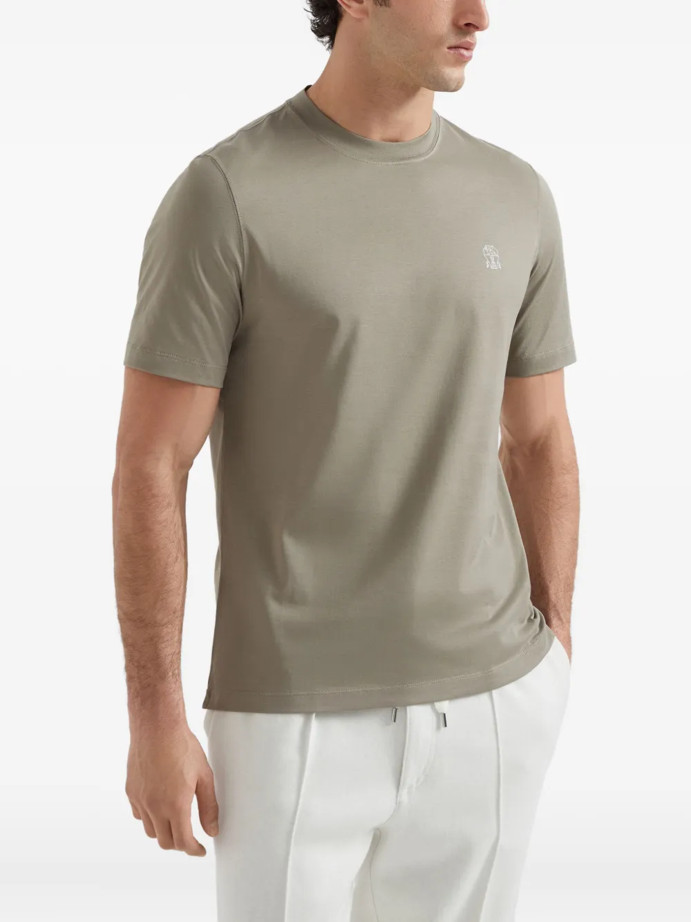 Brunello Cucinelli T-shirt met logoprint Groen