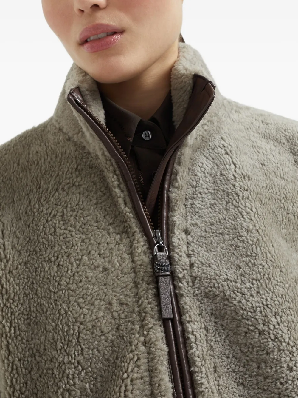 Brunello Cucinelli Jacke aus Faux Shearling | Image 6