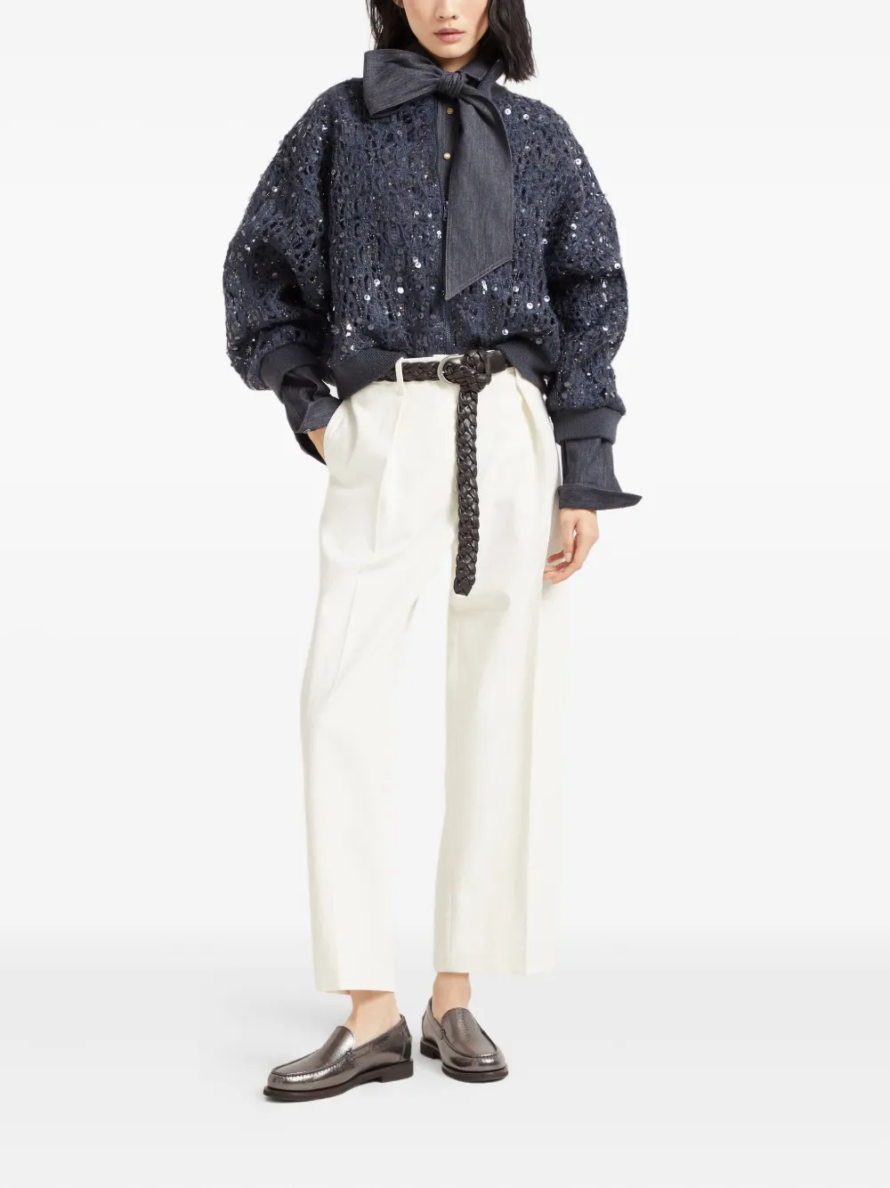Brunello Cucinelli Dazzling vest met borduurwerk Blauw