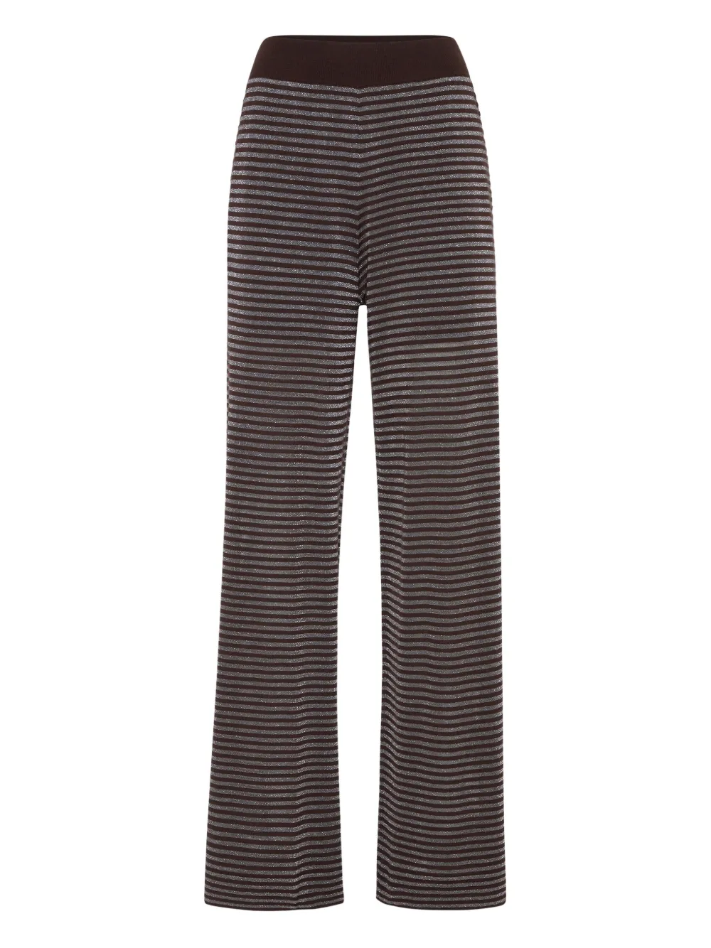 Brunello Cucinelli striped high-waisted trousers | Brown | Image 1