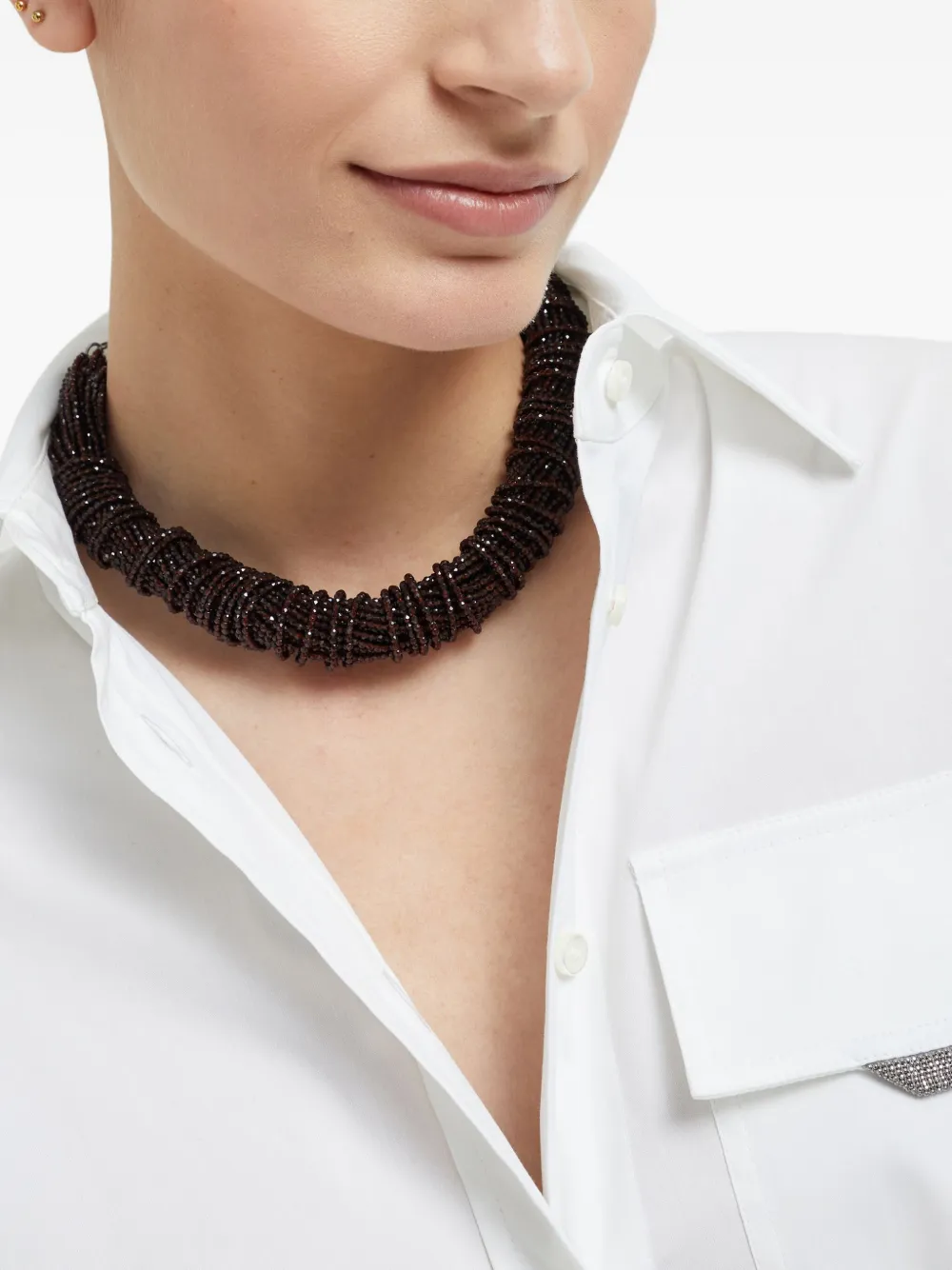 Brunello Cucinelli Halsketting met kralen - Bruin