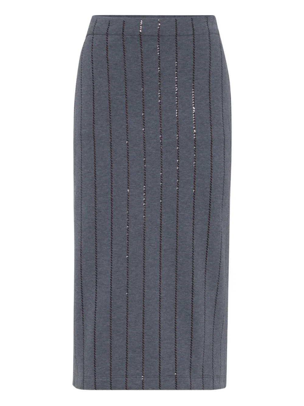 Brunello Cucinelli sequinned-embellished midi skirt | Grey | Image 1