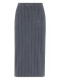 Brunello Cucinelli sequinned-embellished midi skirt - Grey