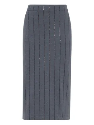 Brunello Cucinelli★素敵！Cashmere & Silk-Blend Pencil Skirt Sartorial pencil skirt for Woman in Brown | Brunello Cucinelli