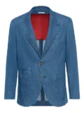 Brunello Cucinelli three-button patch-pocket blazer - Blue