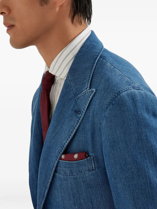 Brunello Cucinelli three-button patch-pocket Blazer | Blue