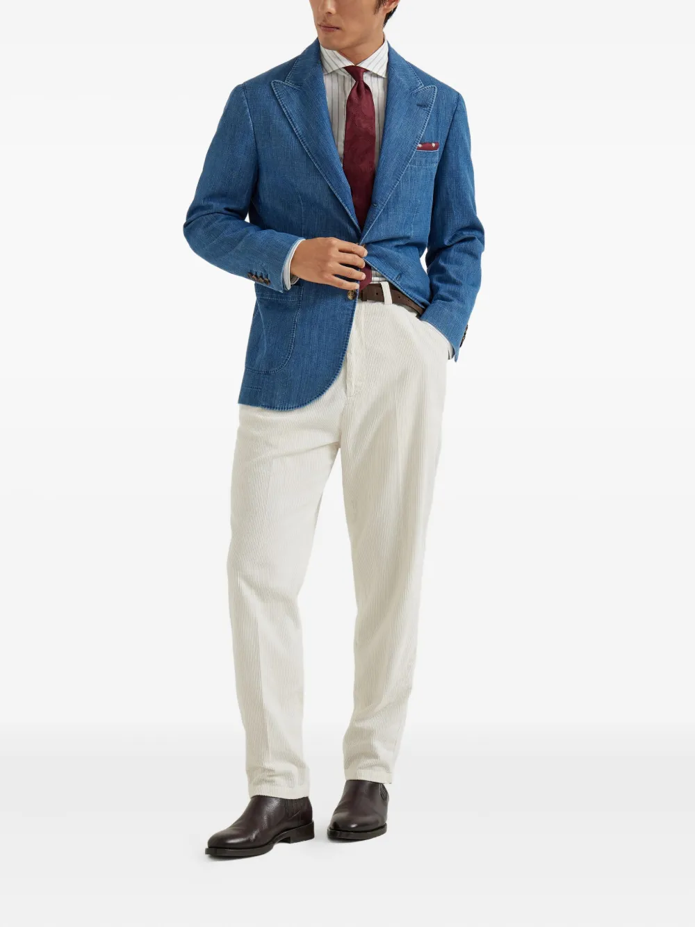 Brunello Cucinelli three-button patch-pocket blazer | Blazers | Image 2