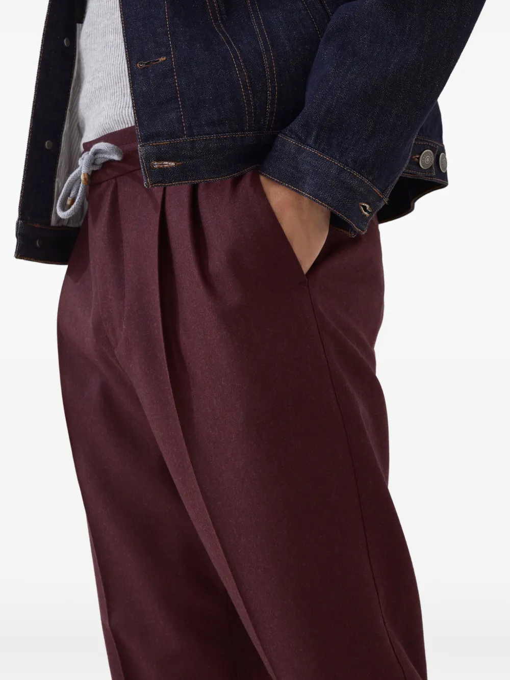 Brunello Cucinelli Broek van scheerwol Rood